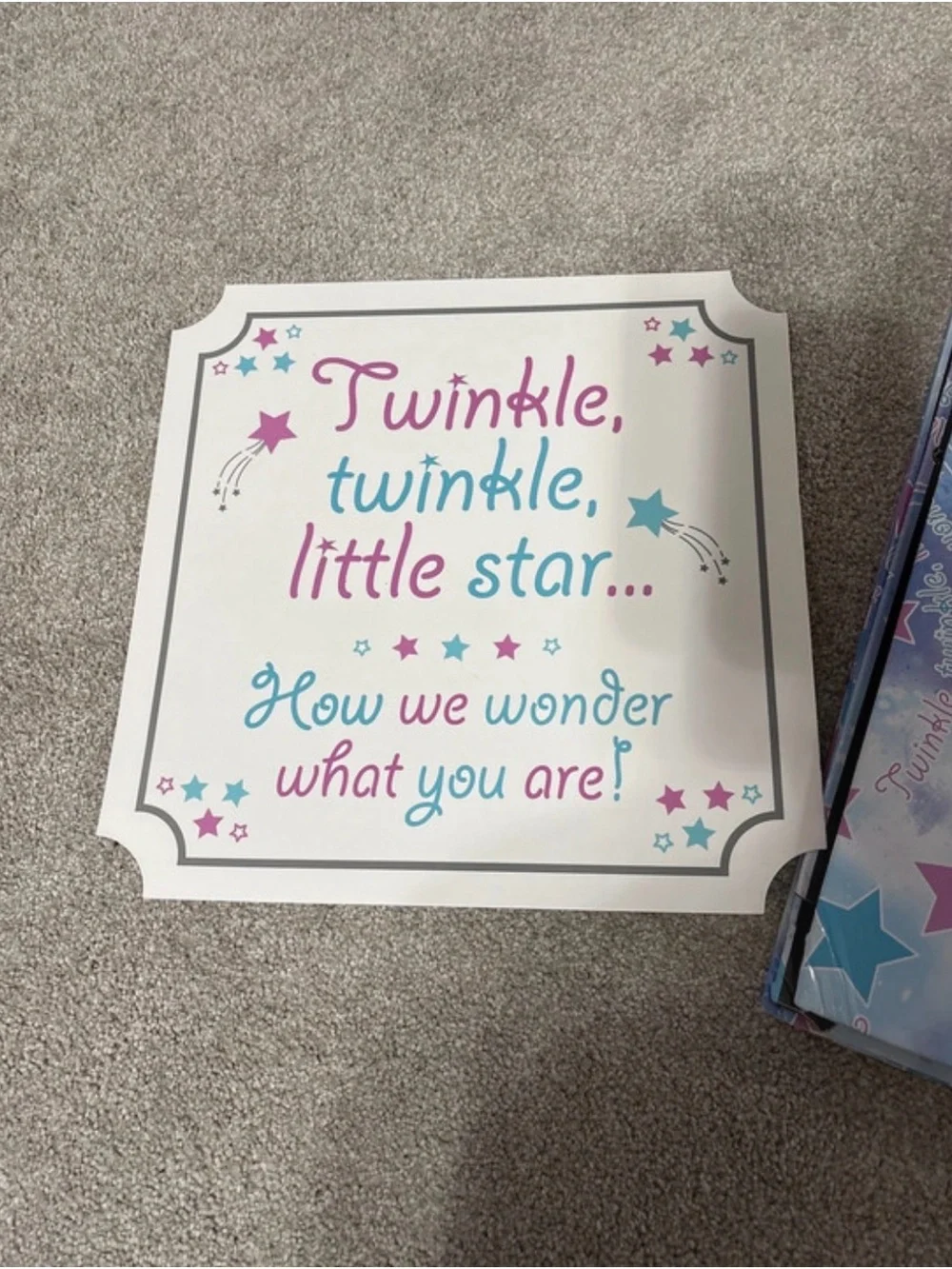 Star Gender Reveal box with sign